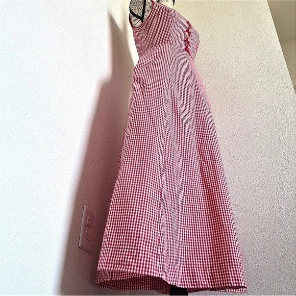 Rachel Zoe Red and White Gingham Midi Dress - Picture 9 of 15